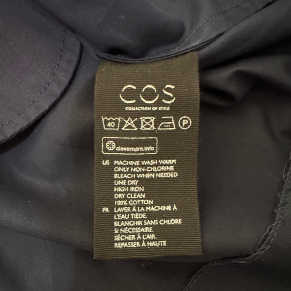 COS Pleated Mini A- Line Skirt Navy Blue Side Zip And Bags Side - Picture 10 of 11